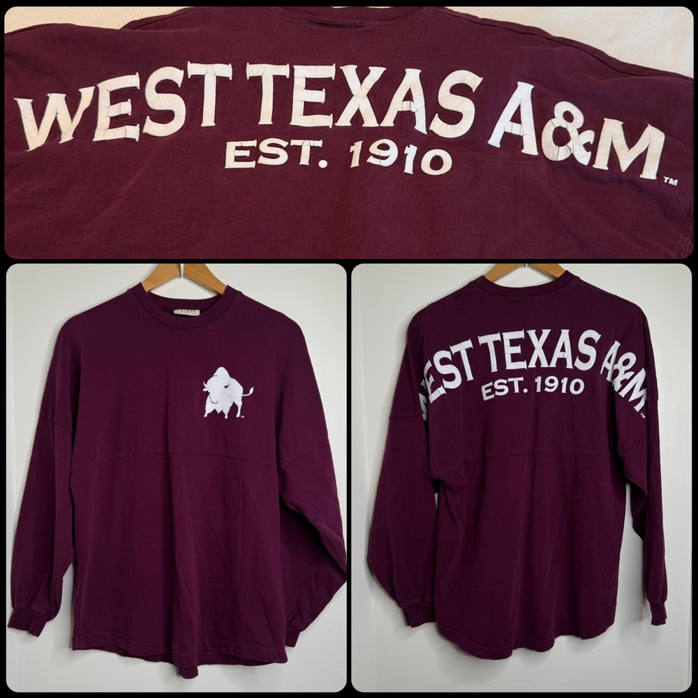 West Texas A&M University WTAMU Buffaloes Spirit Jersey Maroon White Size Medium